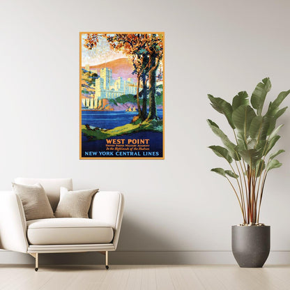 West Point NY | Vintage Travel Poster of Military Academy on Hudson