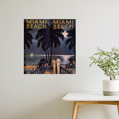 Miami Beach | Vintage Florida Nightlife and Seaside Party Poster