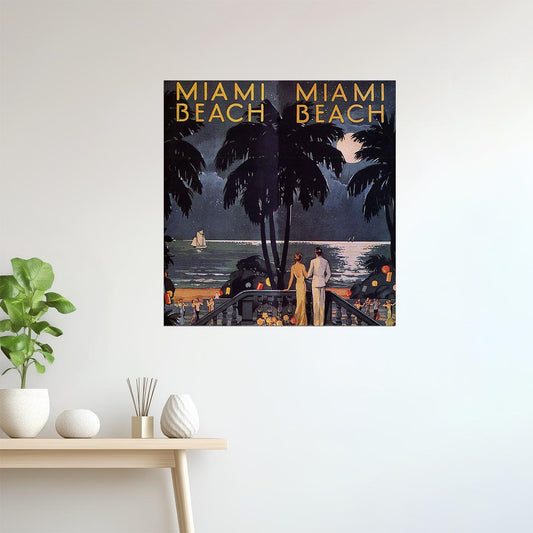 Miami Beach | Vintage Florida Nightlife and Seaside Party Poster