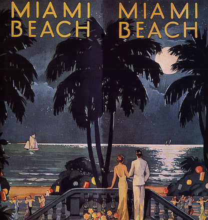 Miami Beach | Vintage Florida Nightlife and Seaside Party Poster