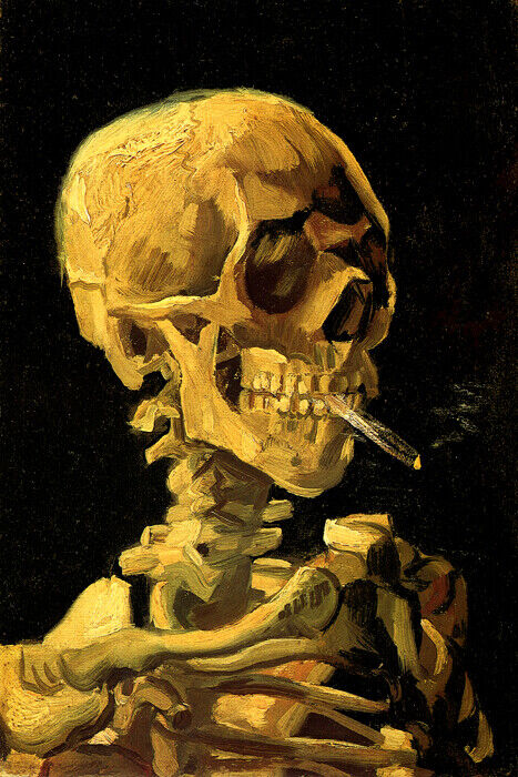 Skeleton with Cigarette | Art Print by Vincent van Gogh Poster
