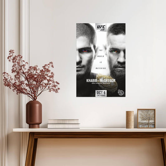 UFC 229 Khabib vs McGregor | MMA Fight Poster | Sports Event Wall Art