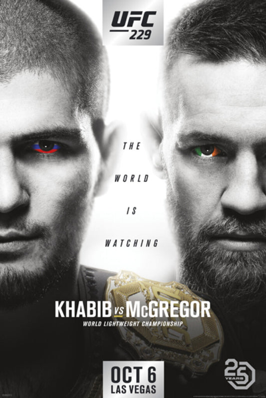 UFC 229 Khabib vs McGregor | MMA Fight Poster | Sports Event Wall Art