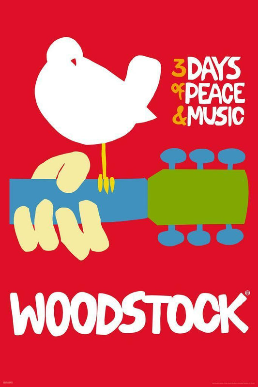 Woodstock 1969 Poster | Vintage Concert Print | Psychedelic Rock Wall Art