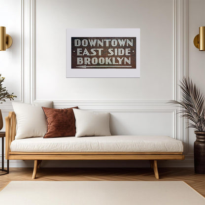 East Side Brooklyn Subway Sign | NYC Mosaic Typography Photo | Urban Wall Art Poster - Type & Quotes Poster