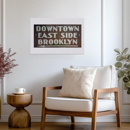 East Side Brooklyn Subway Sign | NYC Mosaic Typography Photo | Urban Wall Art Poster - Type & Quotes Poster