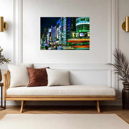 Ginza District in the Rain | Street Photography Print | Tokyo Japan Wall Poster