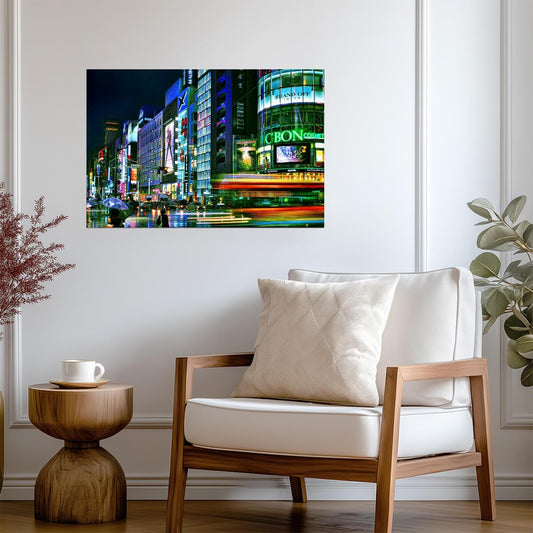 Ginza District in the Rain | Street Photography Print | Tokyo Japan Wall Poster
