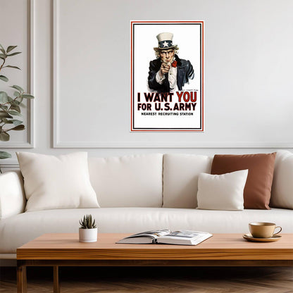 Uncle Sam "I Want You" | Vintage Propaganda Poster | WPA Army Recruiting Art