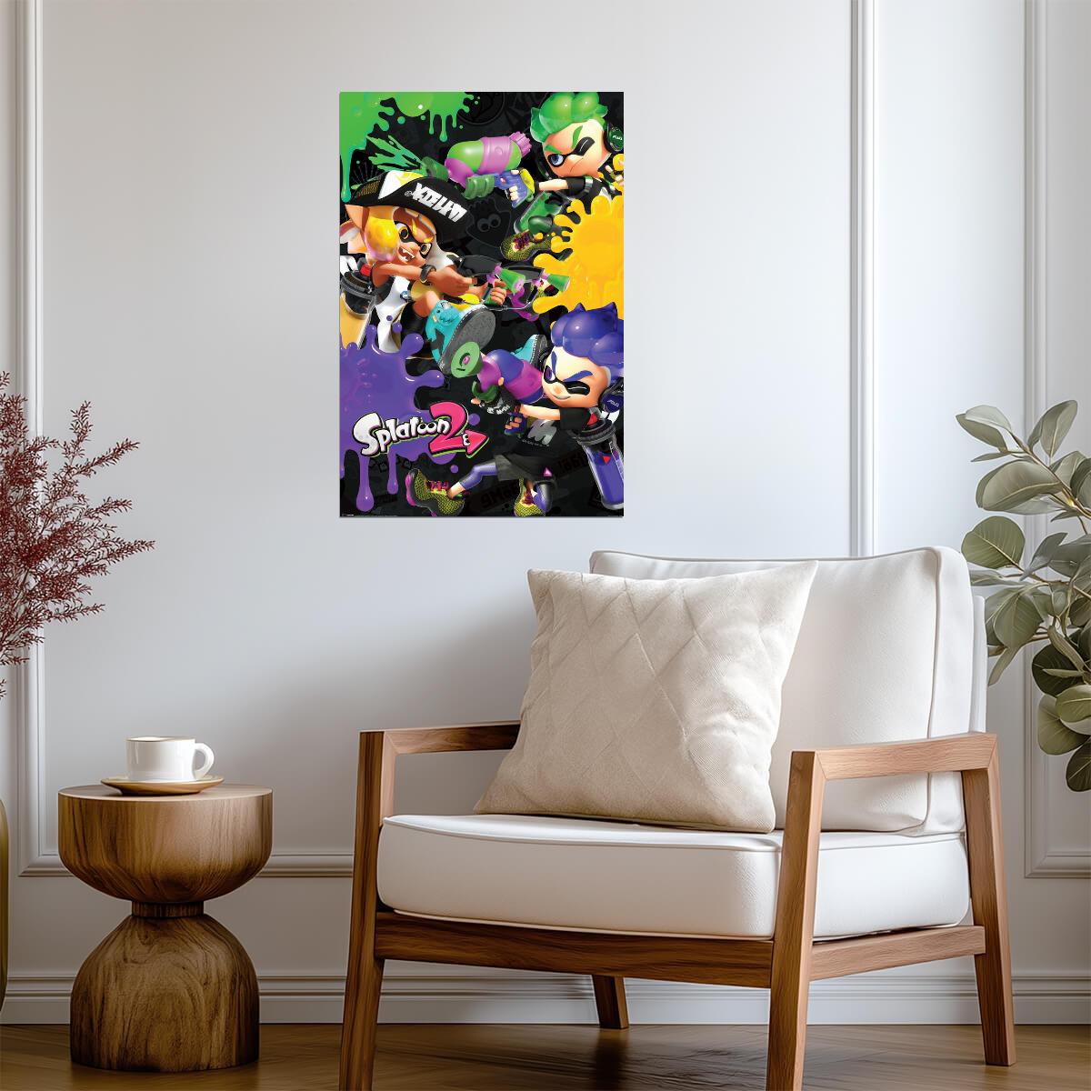 Splatoon 2 | Inkling 3-Way Battle | Nintendo Video Game Poster - Video Games Poster