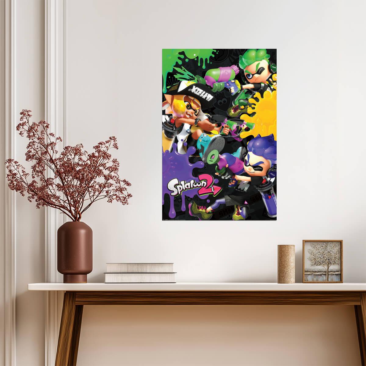 Splatoon 2 | Inkling 3-Way Battle | Nintendo Video Game Poster - Video Games Poster