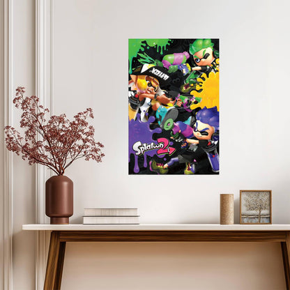 Splatoon 2 | Inkling 3-Way Battle | Nintendo Video Game Poster - Video Games Poster