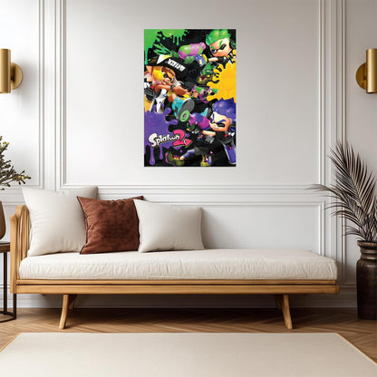 Splatoon 2 | Inkling 3-Way Battle | Nintendo Video Game Poster - Video Games Poster