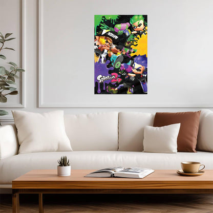Splatoon 2 | Inkling 3-Way Battle | Nintendo Video Game Poster - Video Games Poster