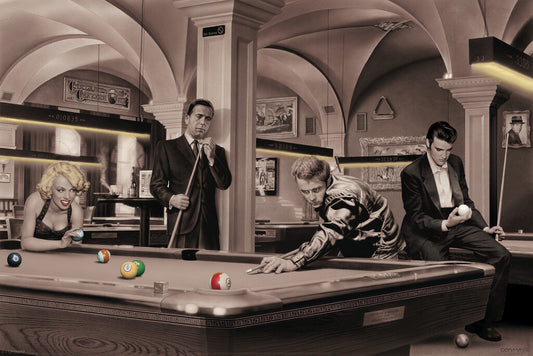 Chris Consani Game of Fate | Classic Legends Playing Pool | Vintage Style Celebrity Poster - Celebrities Poster