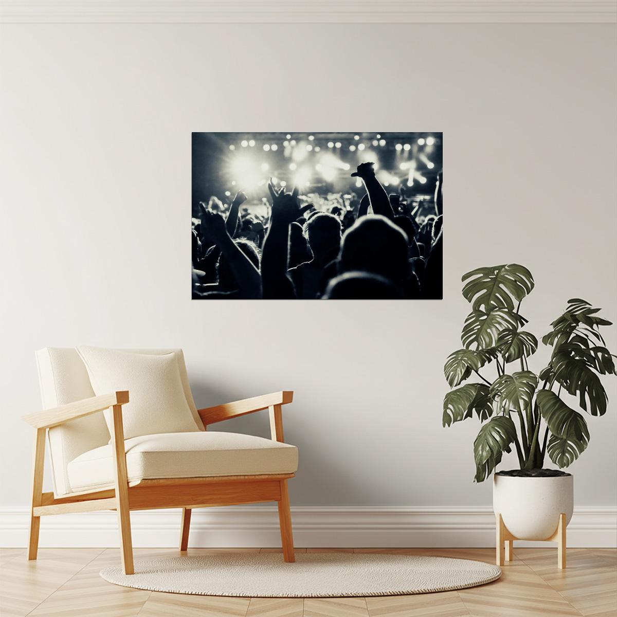 Heavy Metal Concert Poster | Black and White Band Photography | Music Wall Art