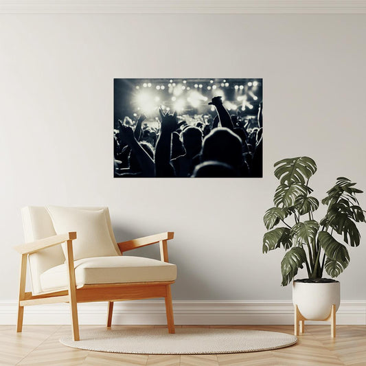Heavy Metal Concert Poster | Black and White Band Photography | Music Wall Art
