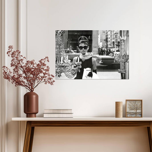 Audrey Hepburn as Holly Golightly | Breakfast at Tiffany's Poster | Classic Movie Scene Art