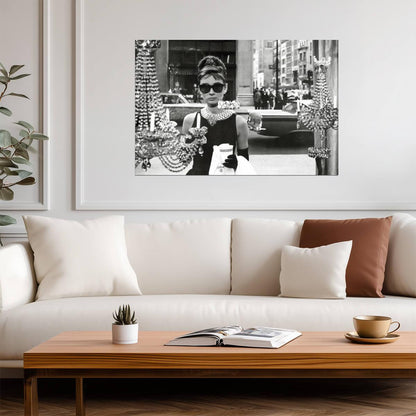 Audrey Hepburn as Holly Golightly | Breakfast at Tiffany's Poster | Classic Movie Scene Art