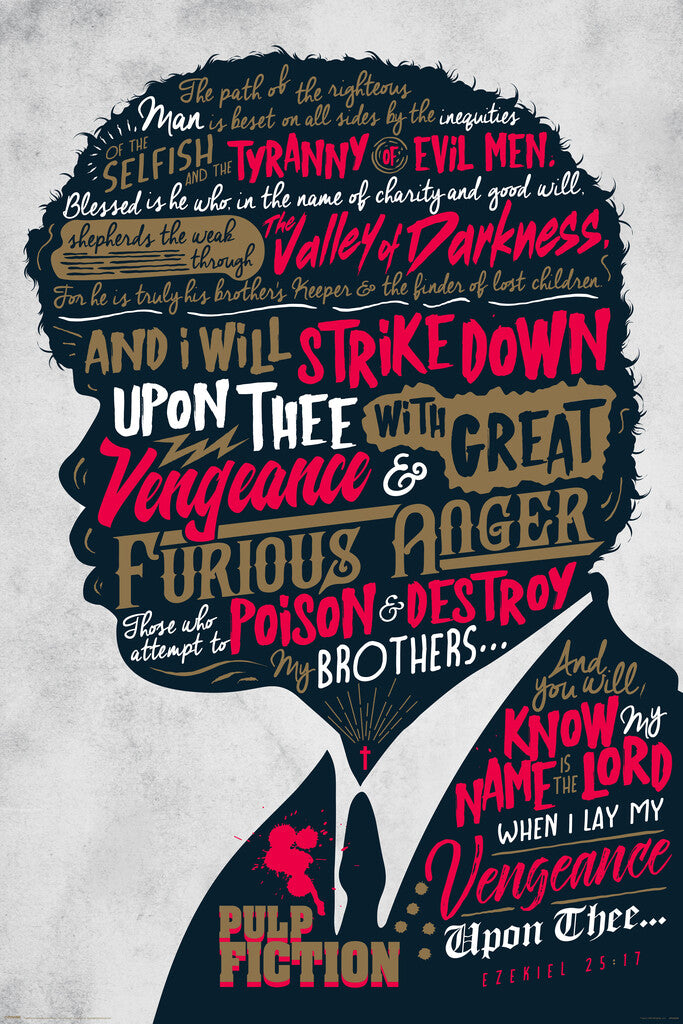 Pulp Fiction | Jules Winnfield "Ezekiel 25:17" Quote | Samuel L. Jackson Poster - Movies & TV Poster