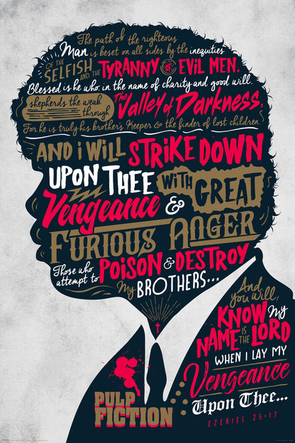 Pulp Fiction | Jules Winnfield "Ezekiel 25:17" Quote | Samuel L. Jackson Poster - Movies & TV Poster