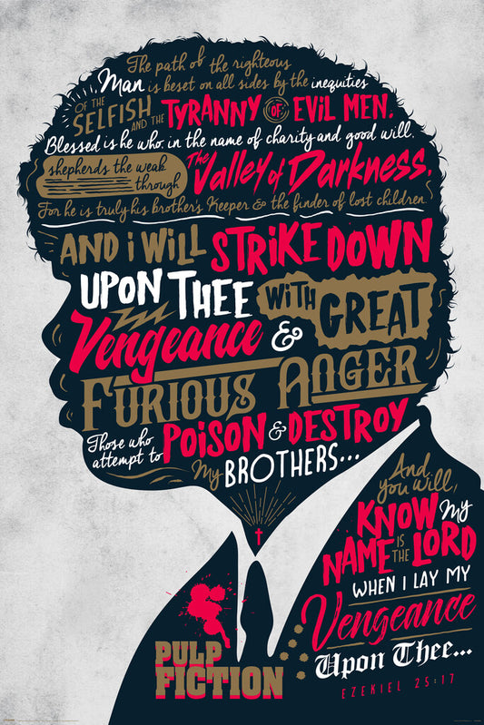 Pulp Fiction | Jules Winnfield "Ezekiel 25:17" Quote | Samuel L. Jackson Poster - Movies & TV Poster