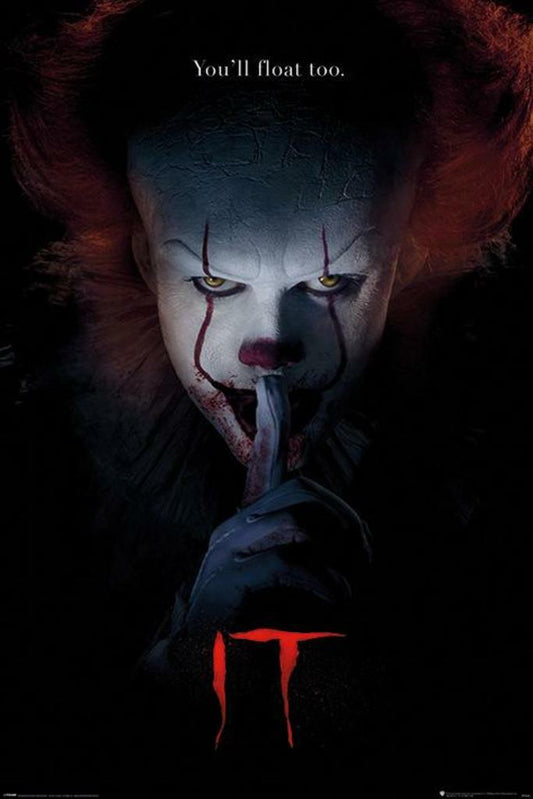 It | Pennywise "You'll Float Too" Quote | Stephen King Horror Movie Poster - Movies & TV Poster