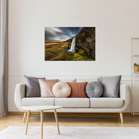 Seljalandsfoss Waterfall Poster | Iceland Landscape Photography | Nature Wall Art