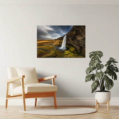Seljalandsfoss Waterfall Poster | Iceland Landscape Photography | Nature Wall Art