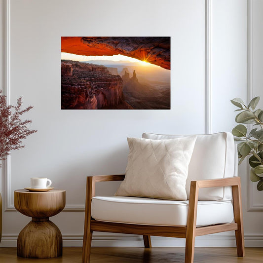 Sunrise at Mesa Arch | Canyonlands National Park Photography | Nature Landscape Poster - Photography Poster