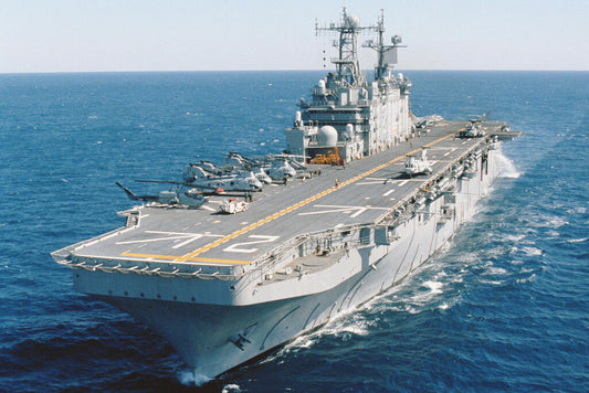 USS Saipan at Sea in the Atlantic Ocean | Naval Photography Poster | Military Wall Art - Cars Poster