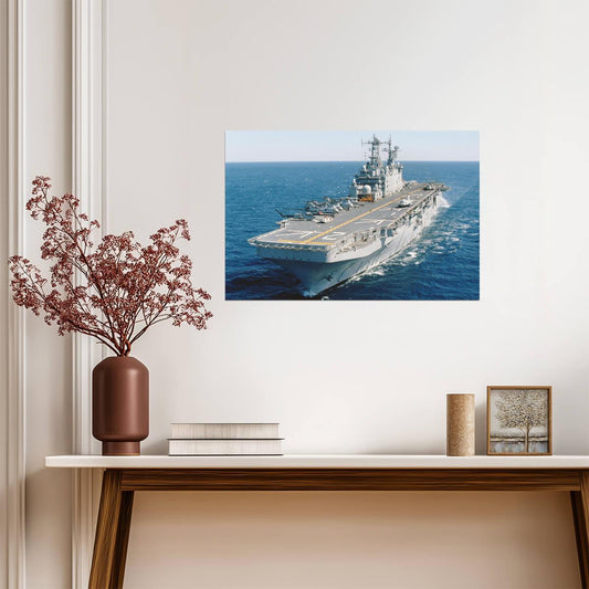USS Saipan at Sea in the Atlantic Ocean | Naval Photography Poster | Military Wall Art - Photography Poster