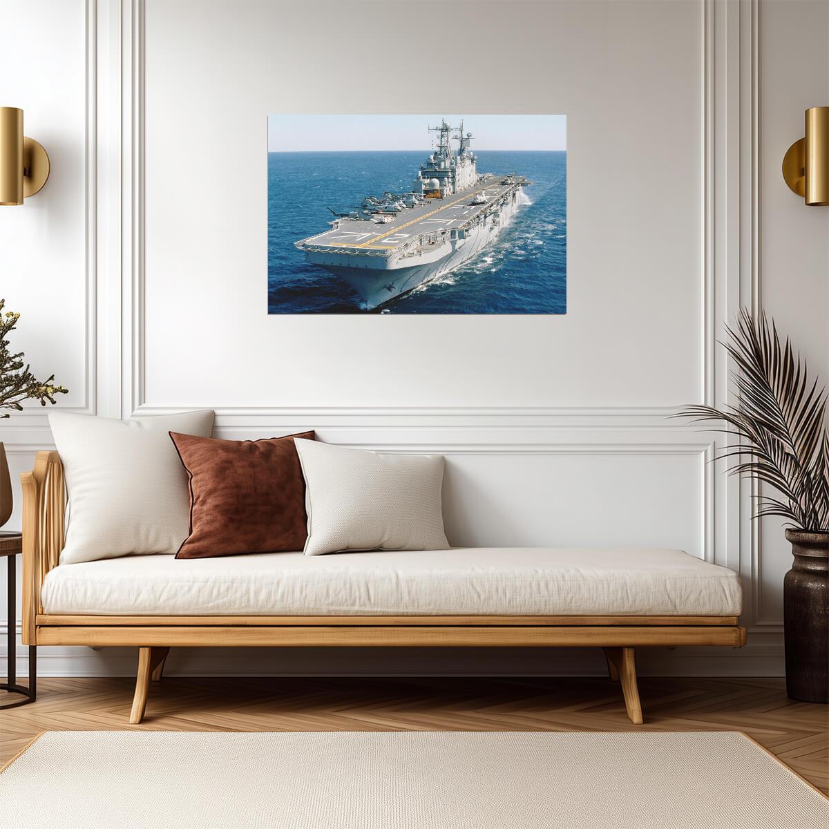 USS Saipan at Sea in the Atlantic Ocean | Naval Photography Poster | Military Wall Art - Cars Poster