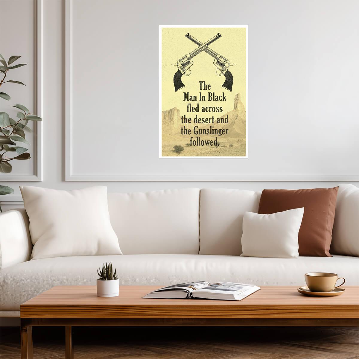 The Man in Black Fled Across the Desert | The Dark Tower Quote Poster | Stephen King Literary Art - Type & Quotes Poster