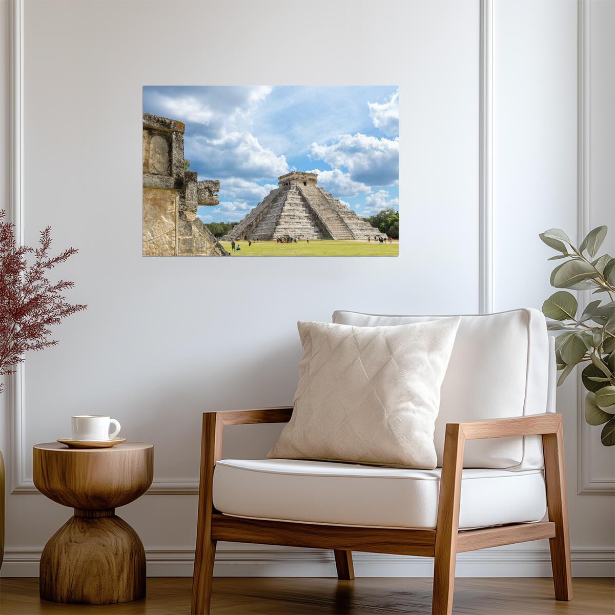 El Castillo Mayan Temple at Chichen Itza | Mexico Architecture Photography | Historical Landmark Poster - Photography Poster