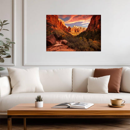 Zion Valley National Park View | Navajo Sandstone Landscape | Utah Photography Poster - Photography Poster