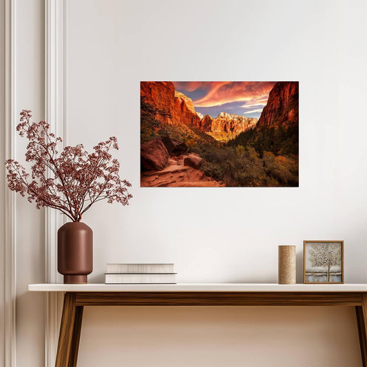 Zion Valley National Park View | Navajo Sandstone Landscape | Utah Photography Poster - Photography Poster