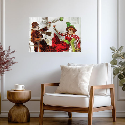 Cheers TV Show Opening Credits | Couple at the Bar | Vintage Boston Bar Poster - Movies & TV Poster