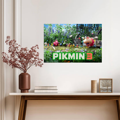 Pikmin 3 | Vibrant Video Game Poster | Strategy Game Wall Art