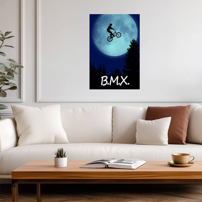 BMX The Extra-Terrestrial | E.T. Movie Poster Parody | Funny Sci-Fi Art - Graphic & Art Poster