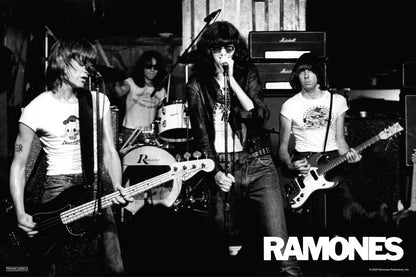 Ramones Live Concert Poster | Punk Rock Wall Art | Black and White Band Photo