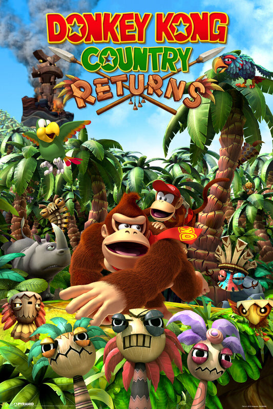 Donkey Kong Country Returns | Nintendo Game Poster | Platformer Wall Art