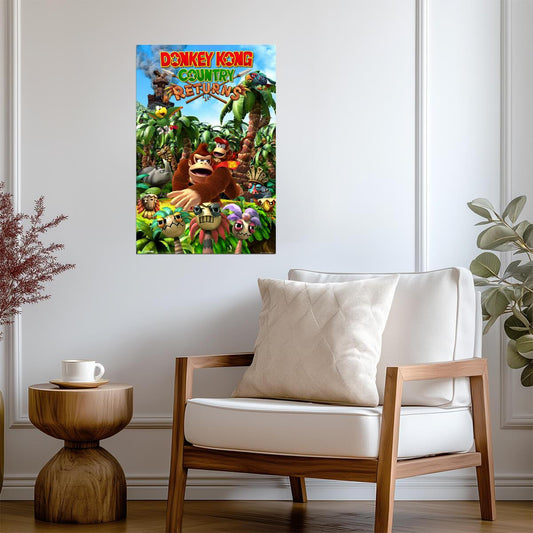 Donkey Kong Country Returns | Nintendo Game Poster | Platformer Wall Art