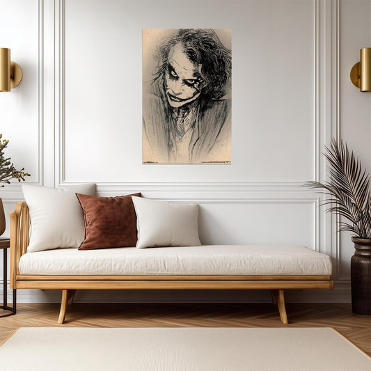 The Dark Knight | The Joker Sketch Art | Heath Ledger Villain Poster - Movies & TV Poster