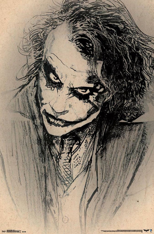 The Dark Knight | The Joker Sketch Art | Heath Ledger Villain Poster - Movies & TV Poster