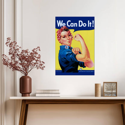 "We Can Do It!" | Rosie the Riveter Poster | WWII Feminist Propaganda Art - Vintage & Retro Poster