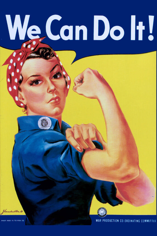 "We Can Do It!" | Rosie the Riveter Poster | WWII Feminist Propaganda Art - Vintage & Retro Poster