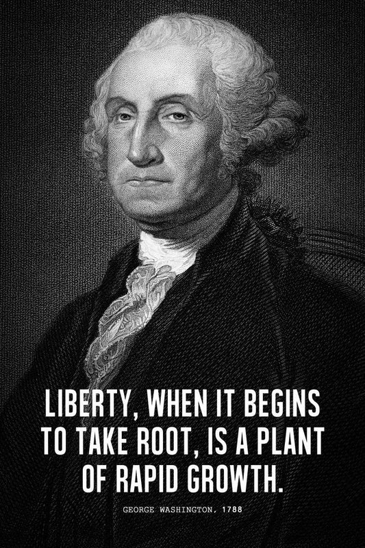 George Washington Liberty Quote | Presidential Portrait Poster | American History Wall Art - Type & Quotes Poster