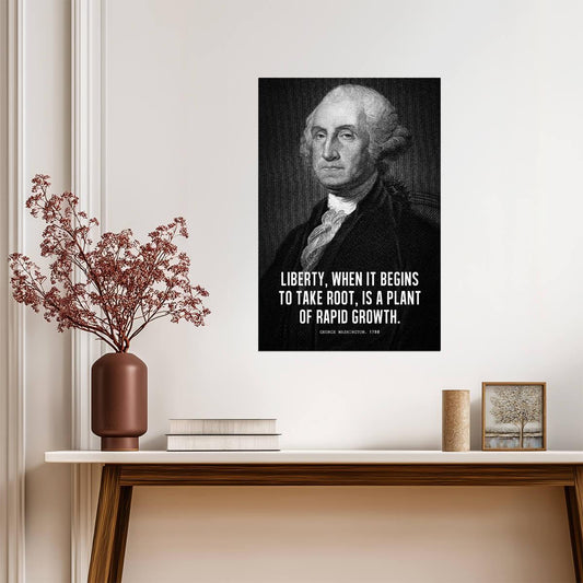 George Washington Liberty Quote | Presidential Portrait Poster | American History Wall Art - Type & Quotes Poster