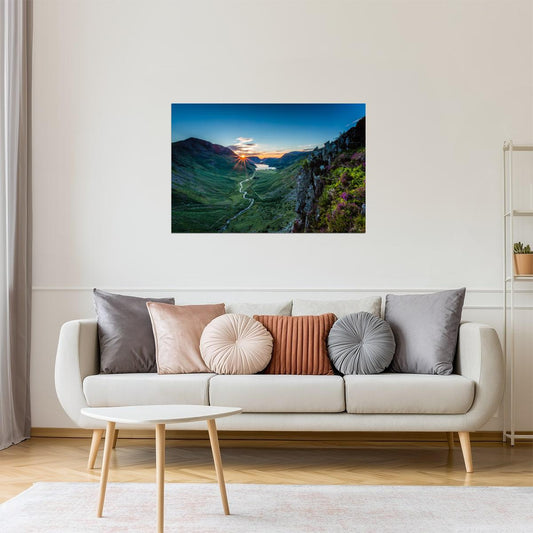 Buttermere Lake District Sunset Poster | England Landscape Photography | Nature Wall Art